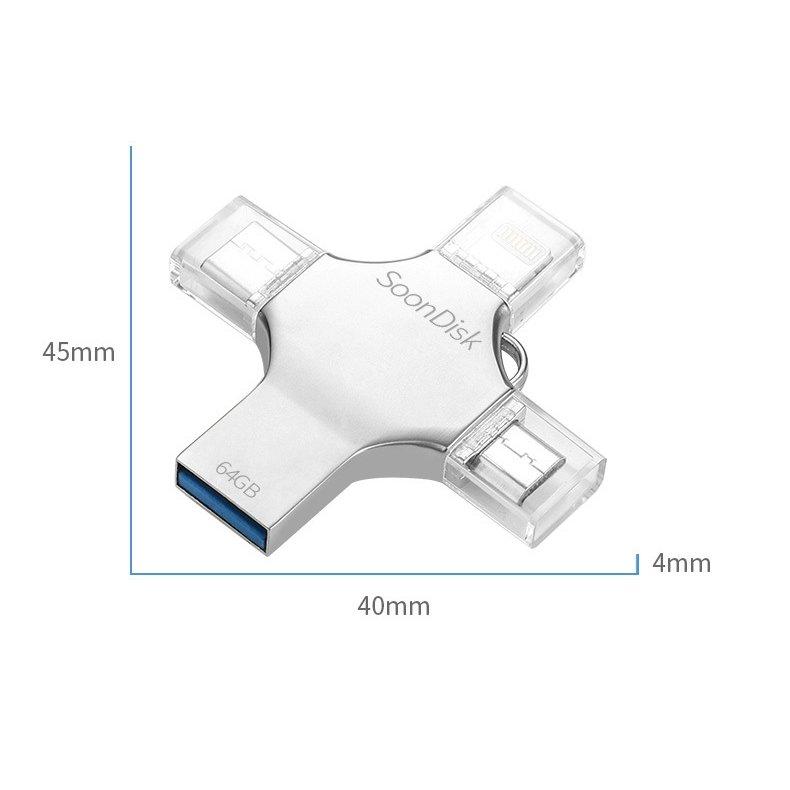 4-in-1 OTG Flash Drive (32GB) - Happiness Idea
