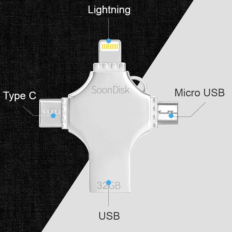 4-in-1 OTG Flash Drive (32GB) - Happiness Idea