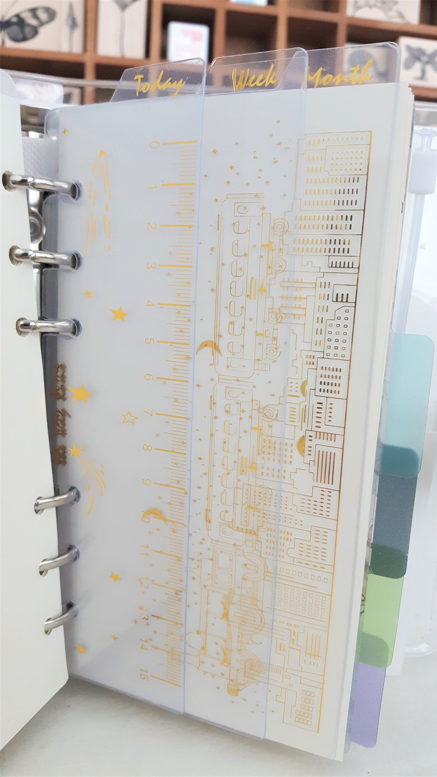 A6 Planner Gold Foiled Ruler - Happiness Idea