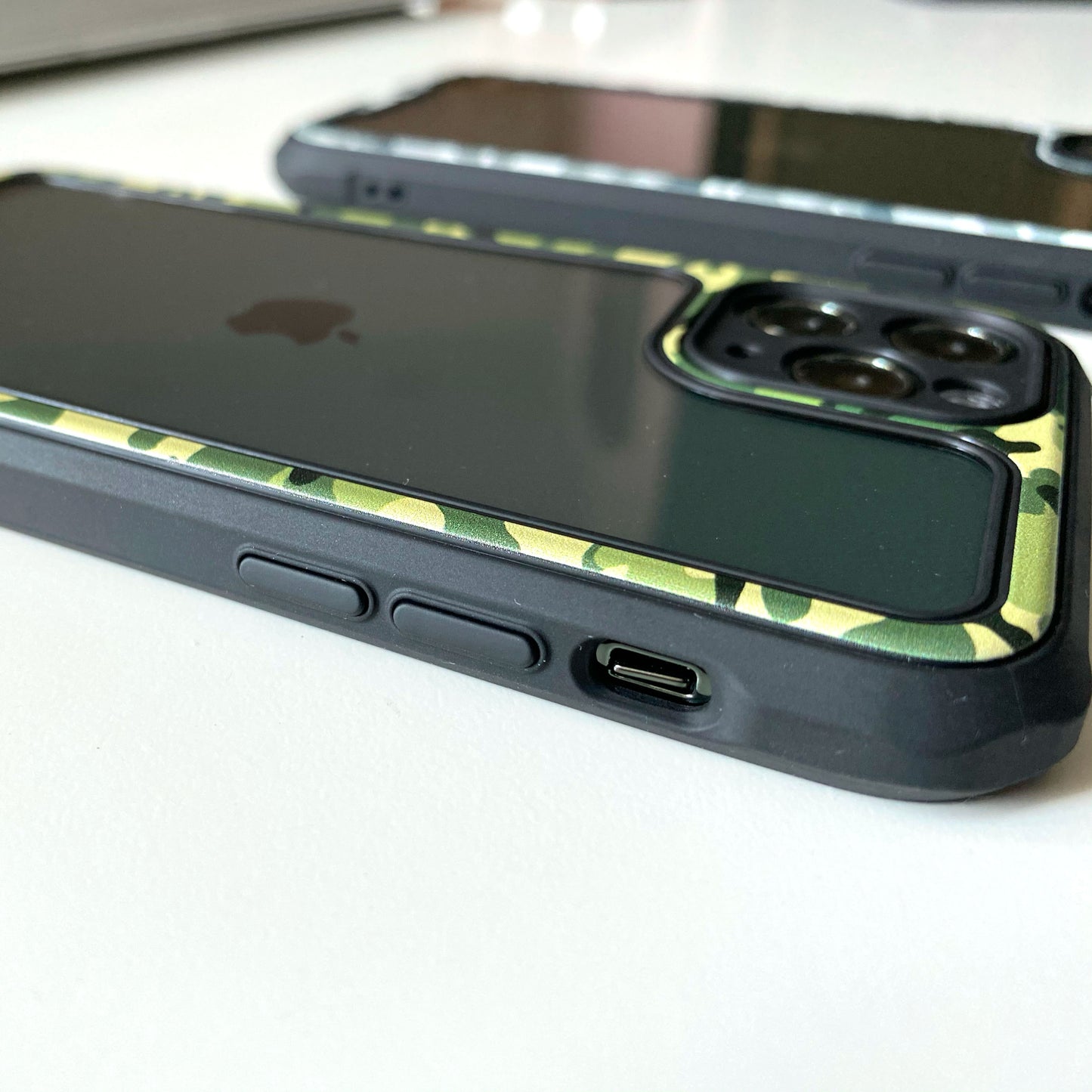 Camouflage Transparent Bumper Case for iPhone