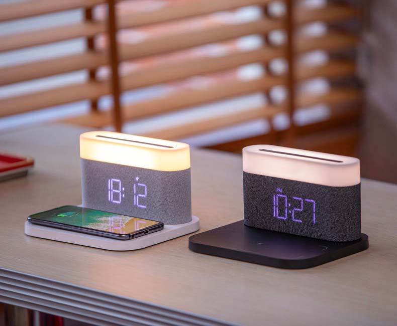 3-in-1 Station: Wireless Charger + Digital Alarm Clock + Nightlight