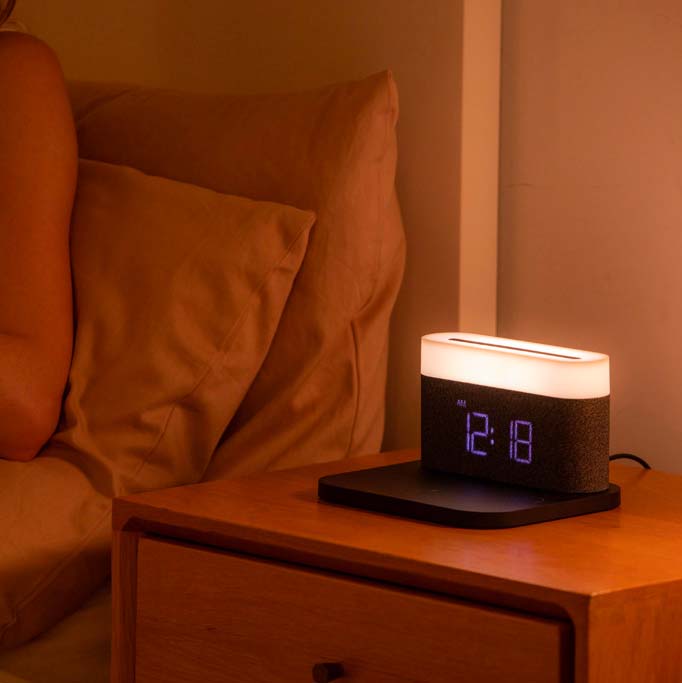 3-in-1 Station: Wireless Charger + Digital Alarm Clock + Nightlight