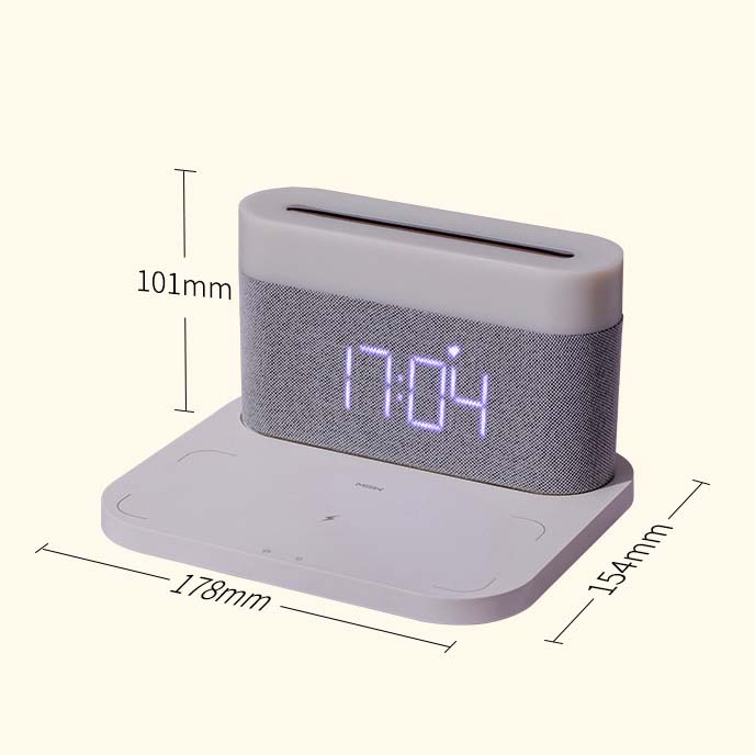 3-in-1 Station: Wireless Charger + Digital Alarm Clock + Nightlight