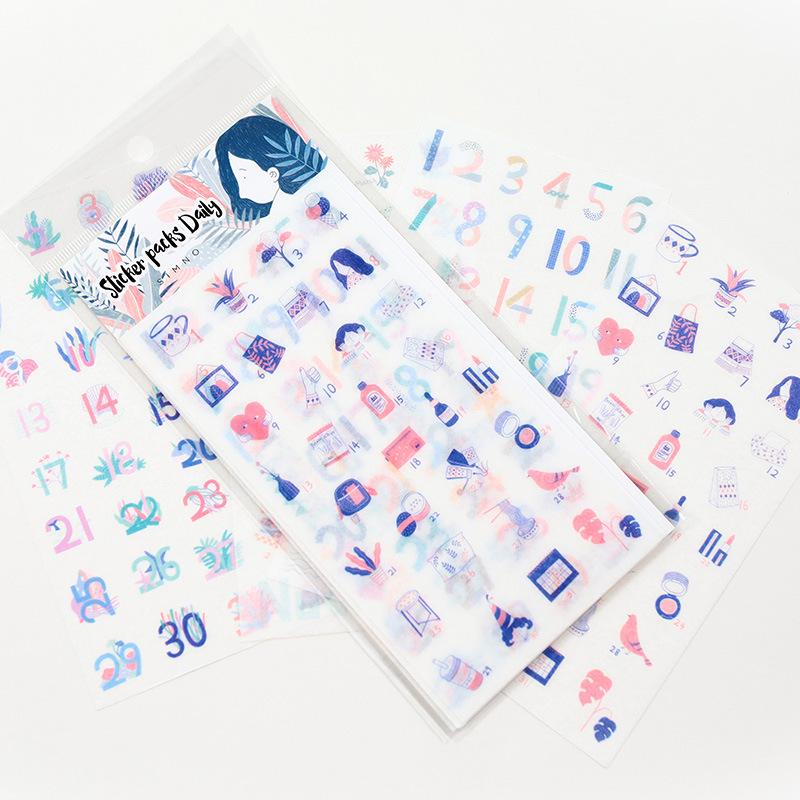 Blue Girl Planner Stickers (4 pcs) - Happiness Idea