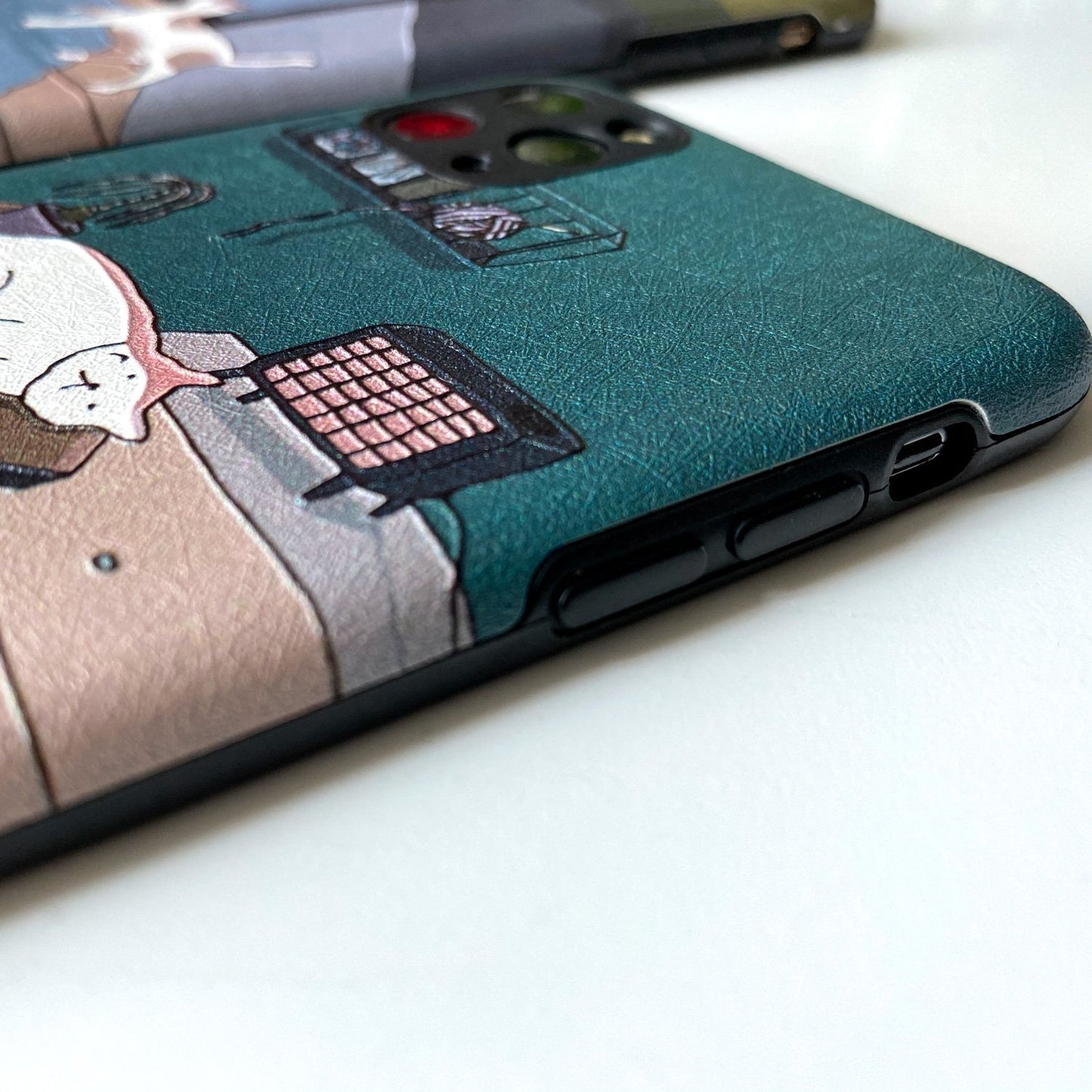 Cat Design Embossed Case for iPhone - Happiness Idea