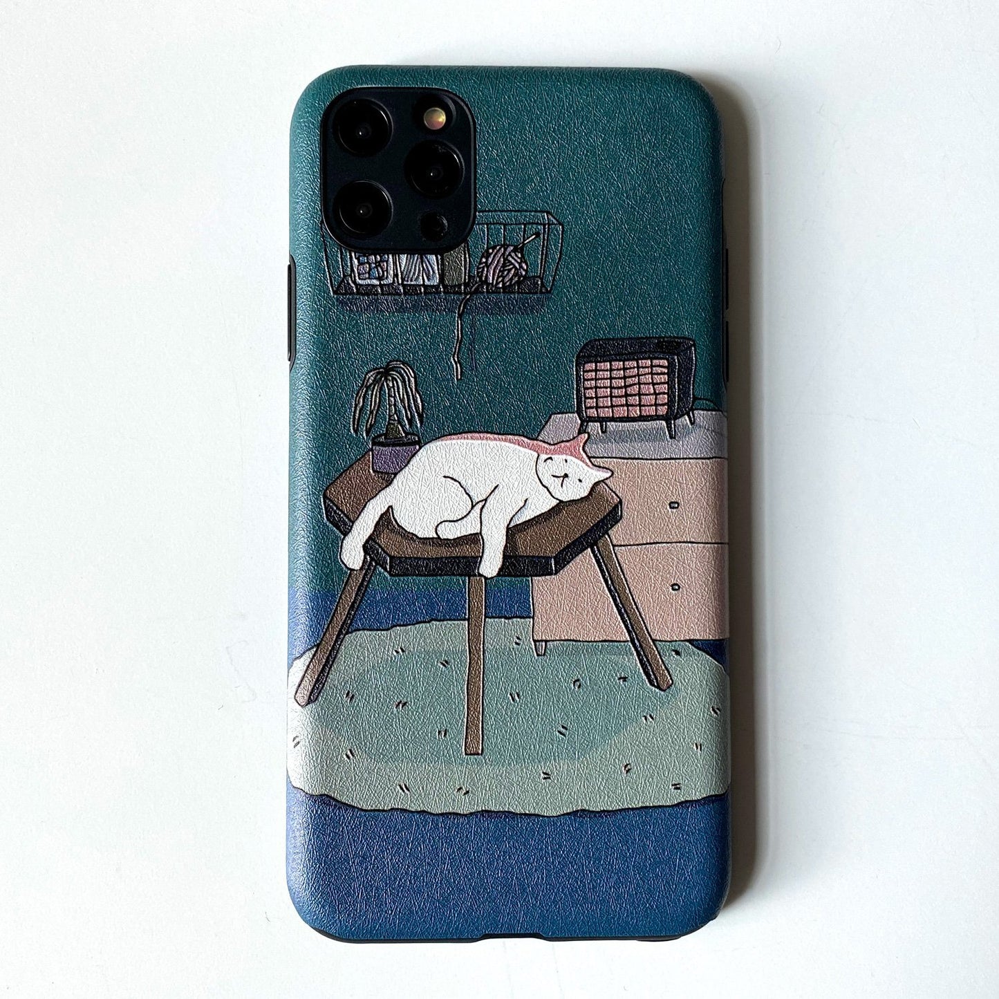 Cat Design Embossed Case for iPhone - Happiness Idea