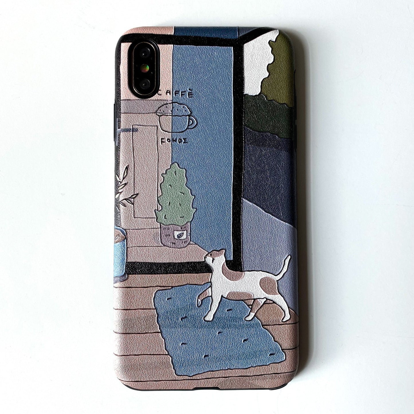 Cat Design Embossed Case for iPhone - Happiness Idea