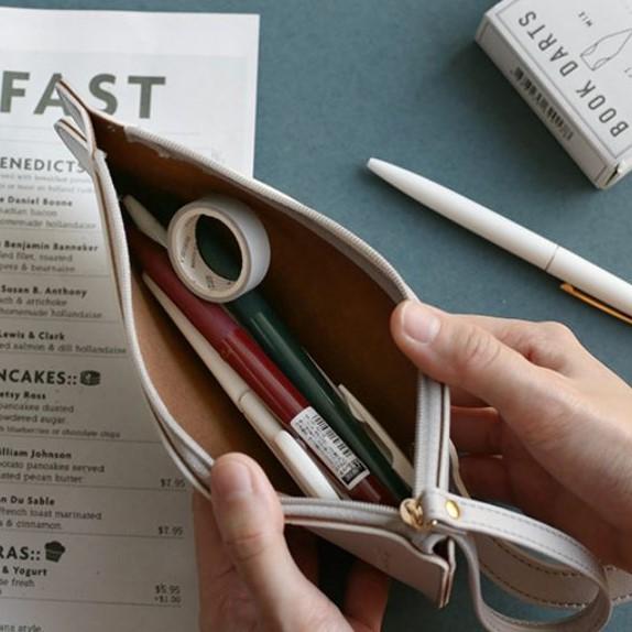 Cutie Cat faux Leather Pencil Pouch - Happiness Idea