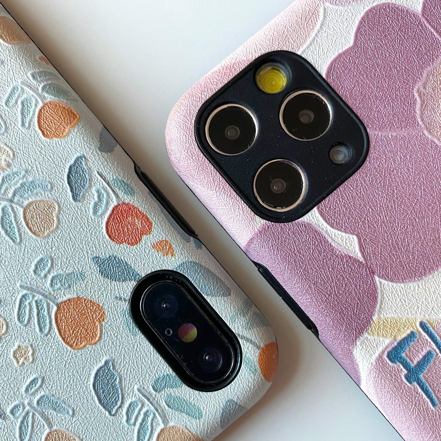 Flower Design Embossed Case for iPhone - Happiness Idea