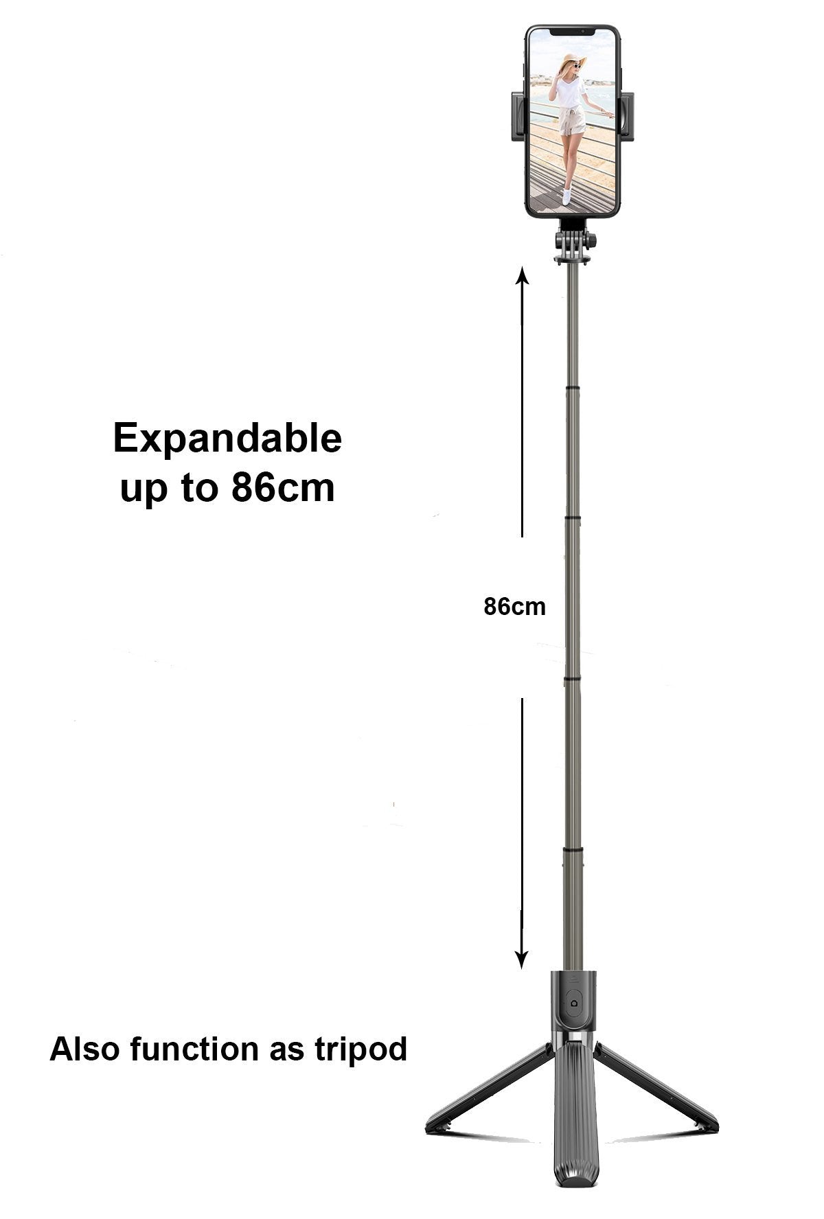 Gimbal Selfie Stick / Tripod (one-axis) - Happiness Idea