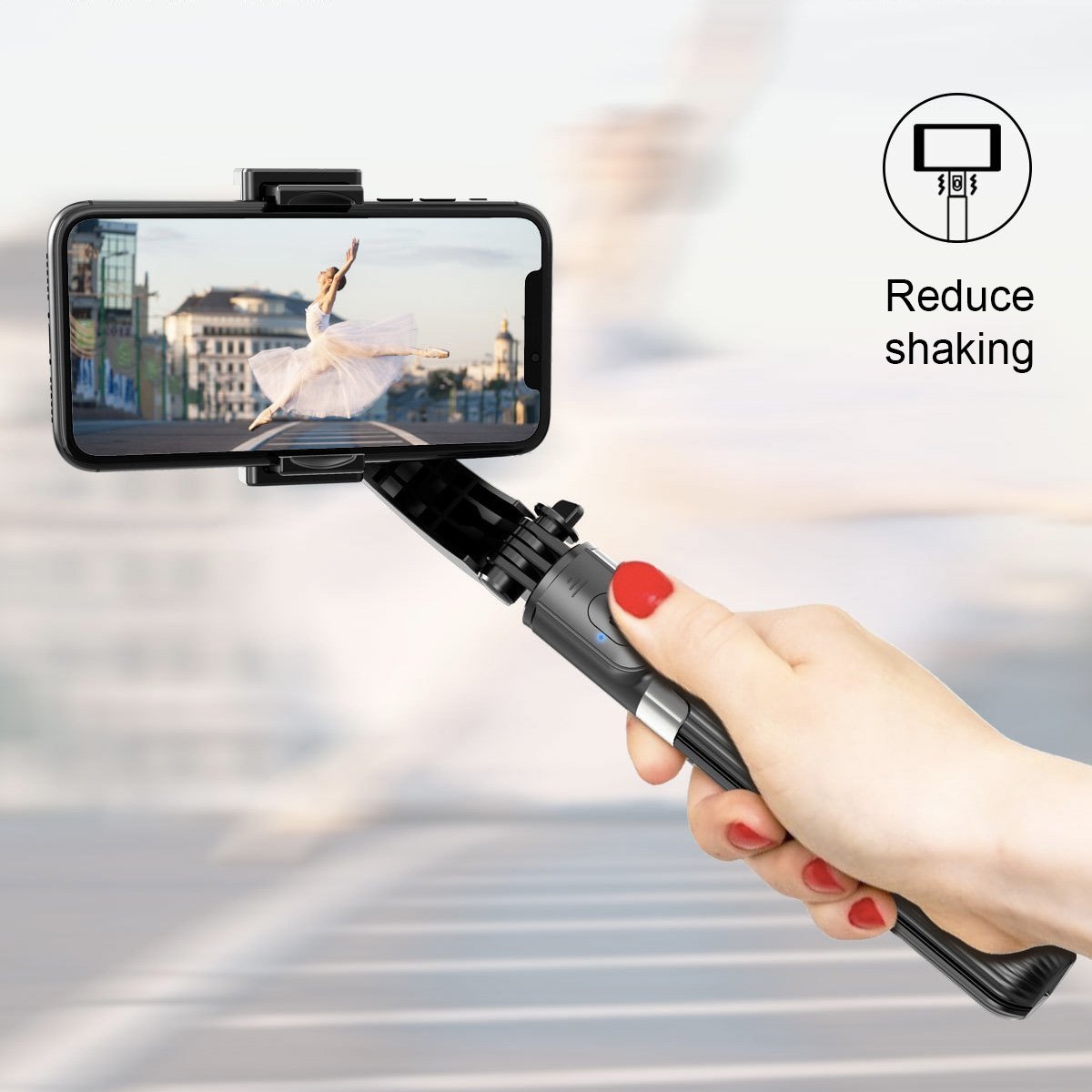 Gimbal Selfie Stick / Tripod (one-axis) - Happiness Idea