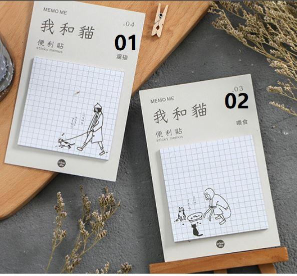 Me & Cat Sticky Memo - Happiness Idea