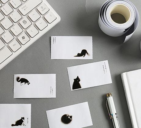 Me & Cat Written Sticker Roll - Happiness Idea