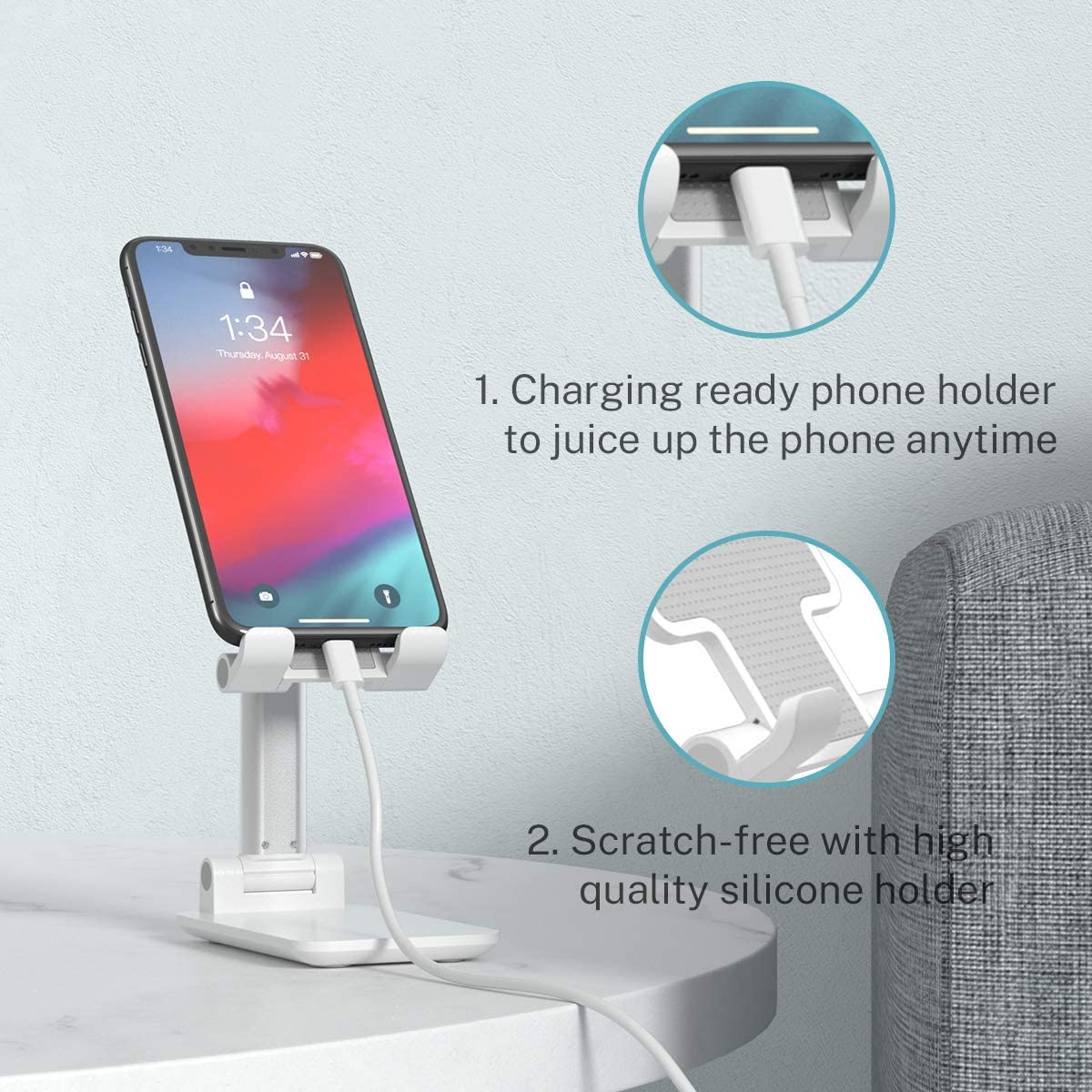 PhoneStation - Foldable Mobile Phone & Tablet Stand - Happiness Idea