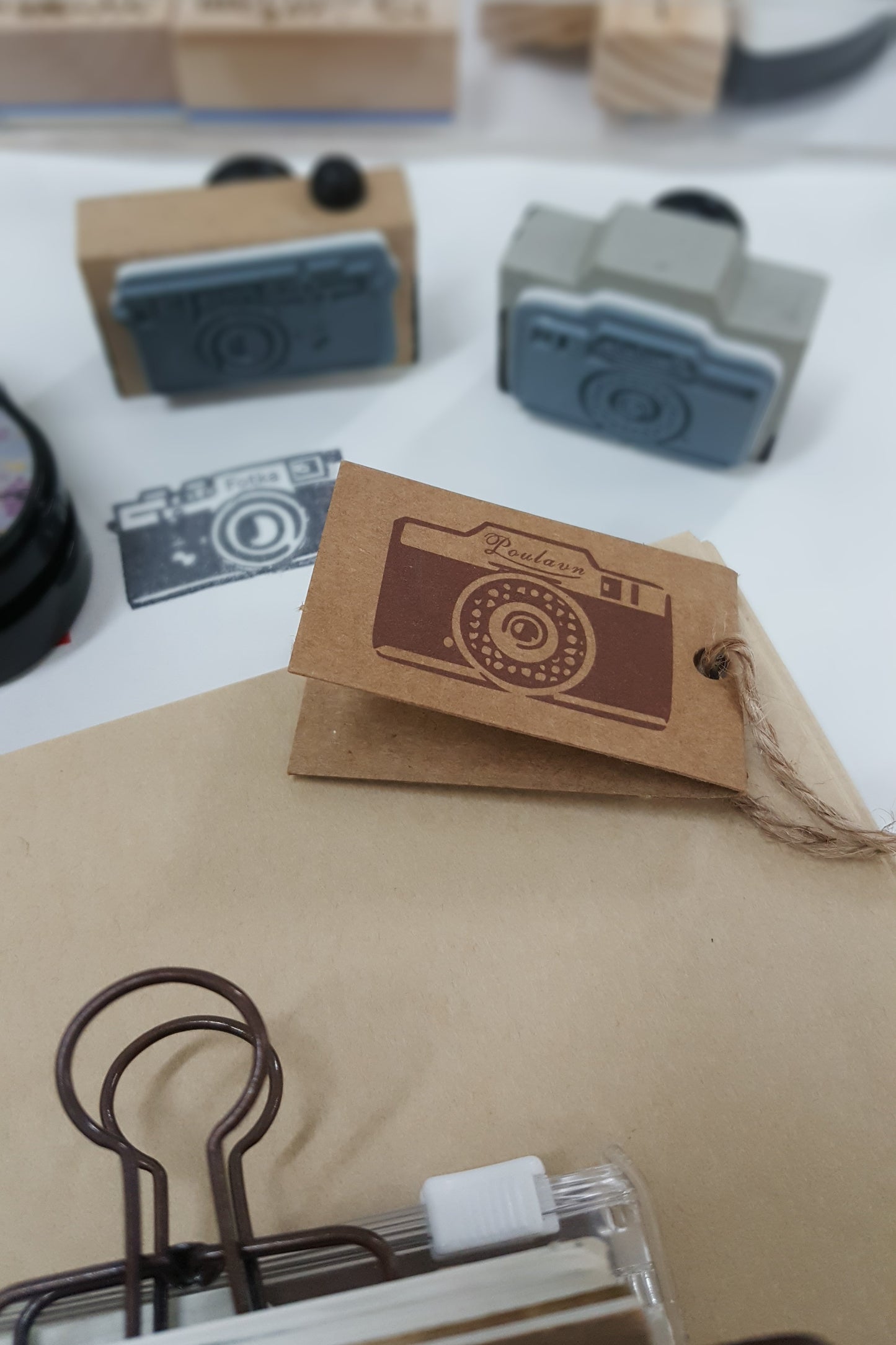 Retro Camera Rubber Stamp - Happiness Idea