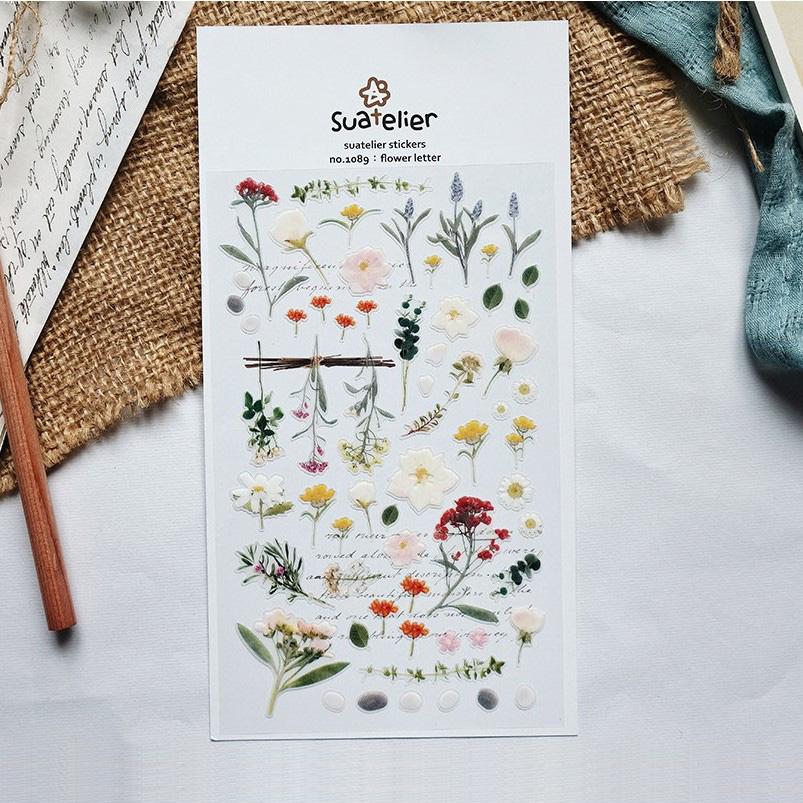 Suatelier Sticker no.1089: Flower Letter - Happiness Idea