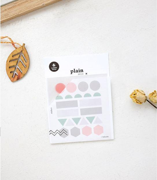 Suatelier Stickers - Plain x Deco (A) - Happiness Idea