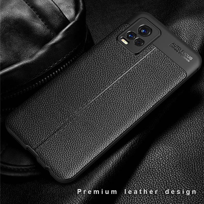 Vivo V20 Leather Design TPU Case