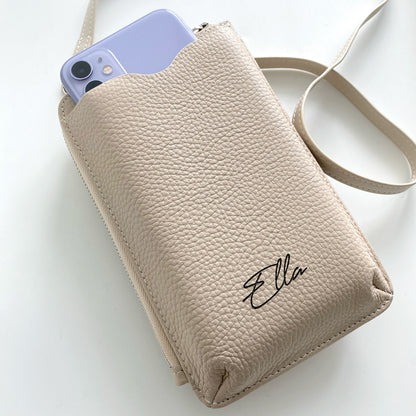 Minimal Mobile Phone Leather Sling Pouch