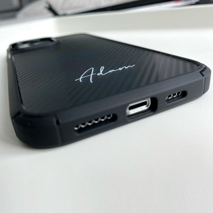 Carbon Fiber Texture Semi-Transparent Case for iPhone