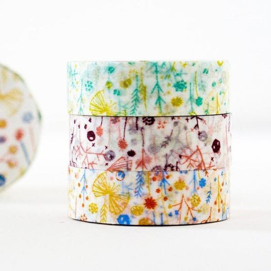 Classiky 倉敷意匠 - Washi Tape (Shigemi Floral 3 pcs set) - Happiness Idea