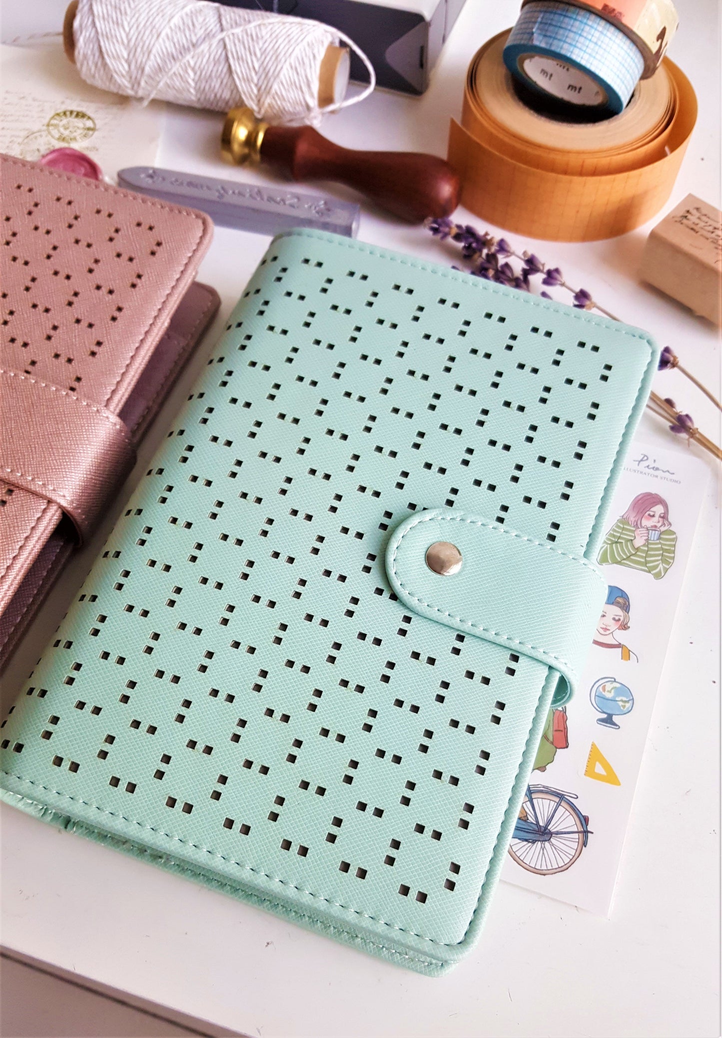 Hollow Faux Leather A6 Planner - Happiness Idea