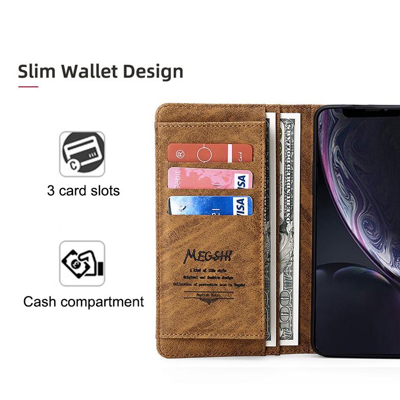 Megshi Detachable Wallet Case for iPhone - Happiness Idea