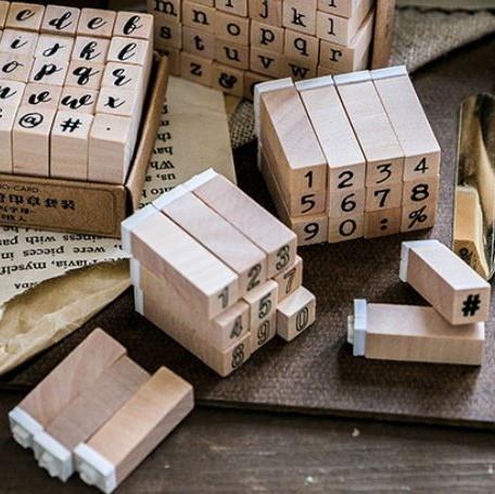 Mini Numbers Wooden Stamps - Happiness Idea