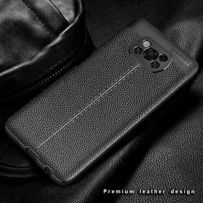 Xiaomi POCO X3 NFC Leather Design TPU Case
