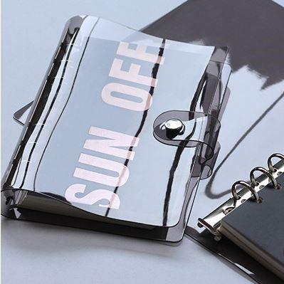 Soft PVC 6-Hole Ring Binder Black Cover - Happiness Idea