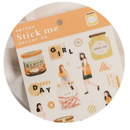 Sweet Jam Girl Series Washi Stickers - Happiness Idea