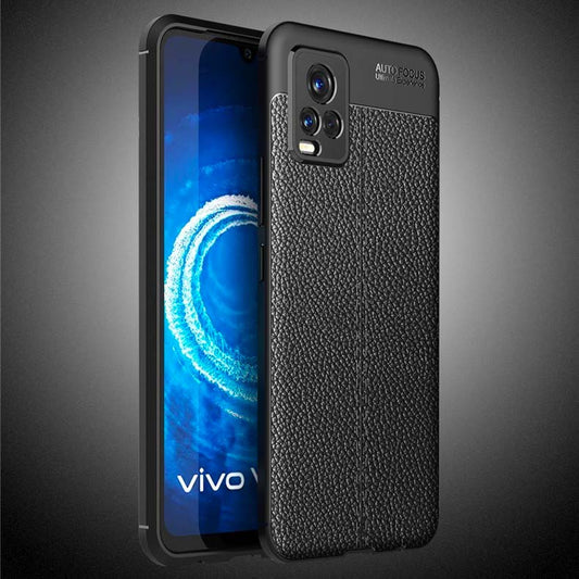 Vivo V20 Leather Design TPU Case