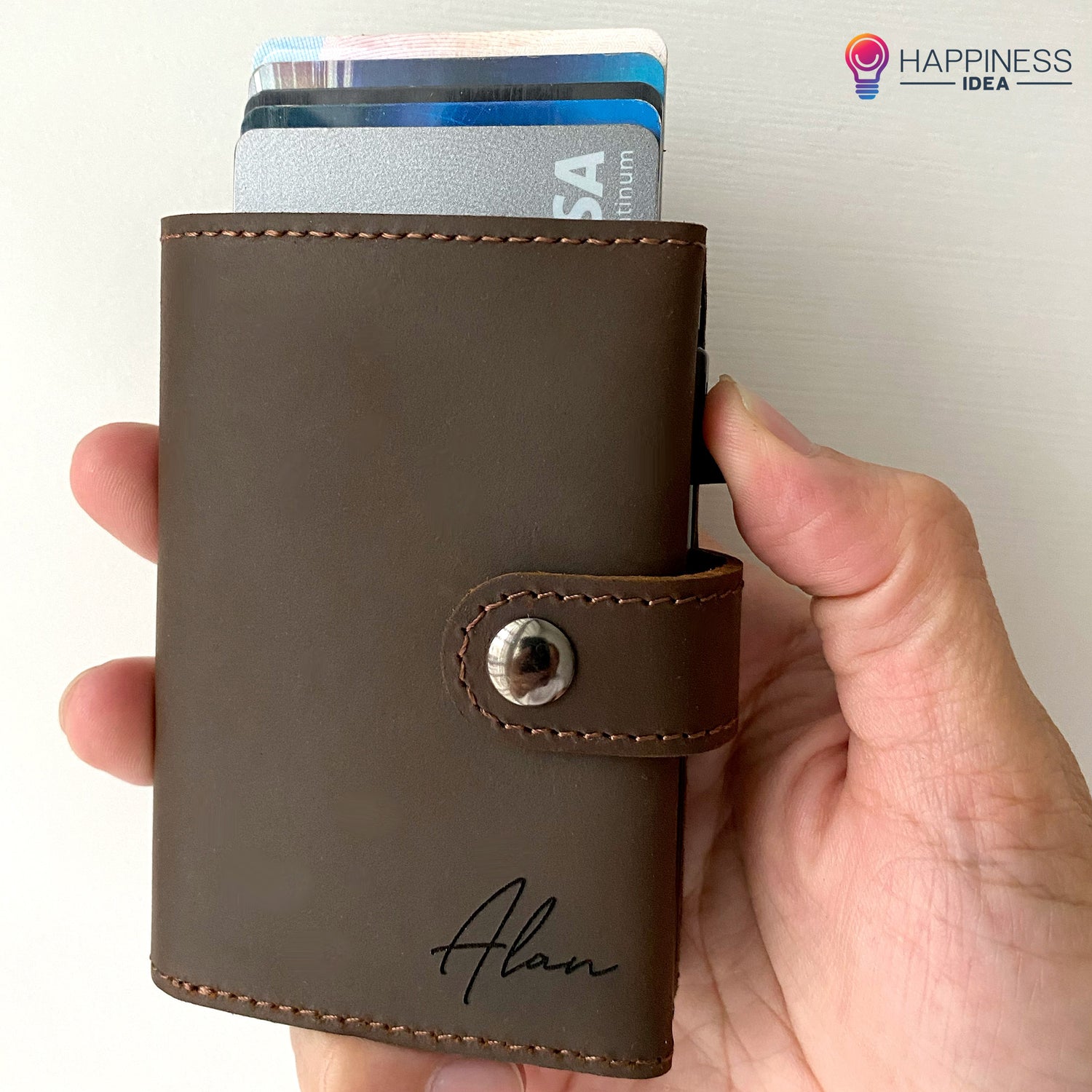 EasyWallet Personalised Leather Smart WalletN Happiness Idea Malaysia
