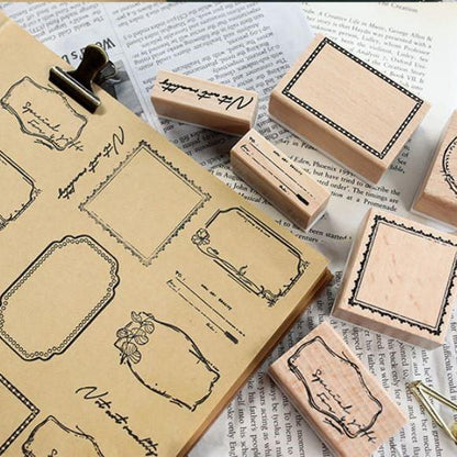 X.Mo Frame Series Wooden Stamp - Happiness Idea